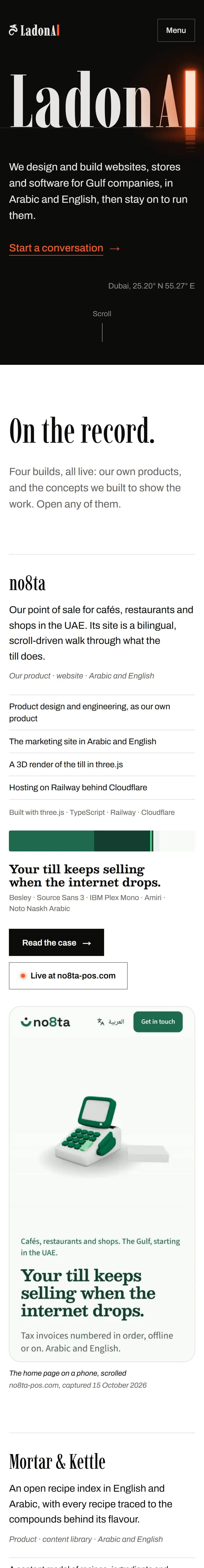 The home page on a phone, scrolled